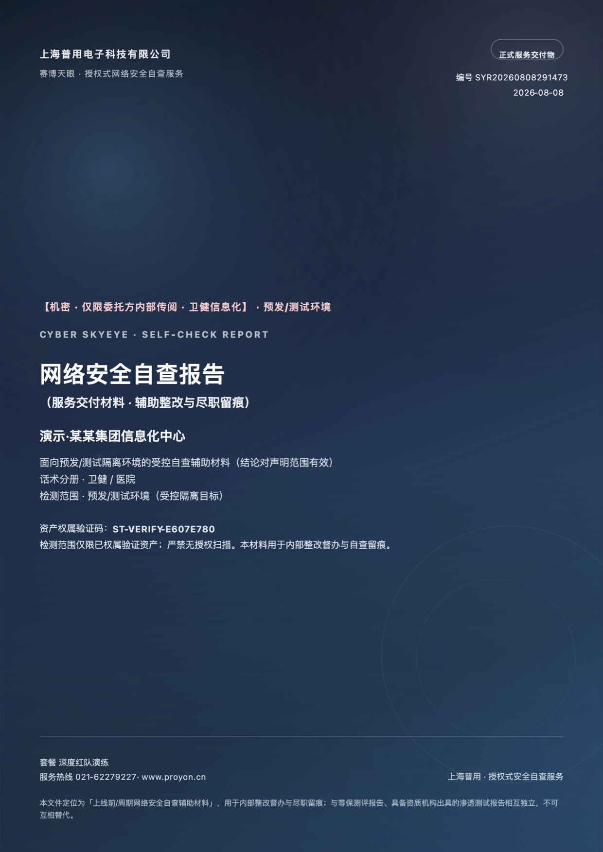 赛博天眼网络安全自查报告封面样张